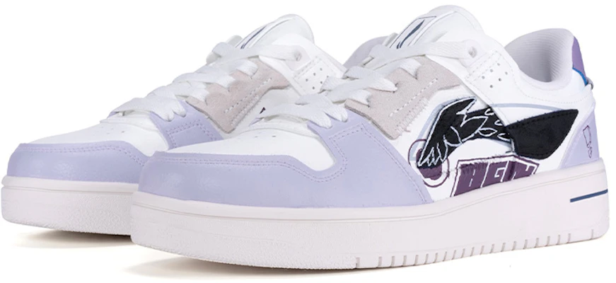 【定制球鞋】 LiNing李寧 天跡 皮革 衝刺 手繪噴繪 防滑耐磨平衡輕便 低幫 板鞋 男款 白紫 Lookbook 【定制球鞋】 LiNing李寧 天跡 皮革 衝刺 手繪噴繪 防滑耐磨平衡輕便 低幫 板鞋 男款 白紫