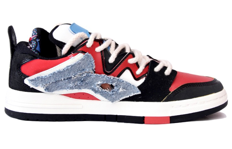 Order Wade Pro Vibe Low “デニムパッチワーク” (カスタム) AECR043-3(TeamJ-男款虎年主题黑红)