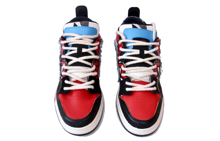 Shop Wade Pro Vibe Low “デニムパッチワーク” (カスタム) AECR043-3(TeamJ-男款虎年主题黑红)