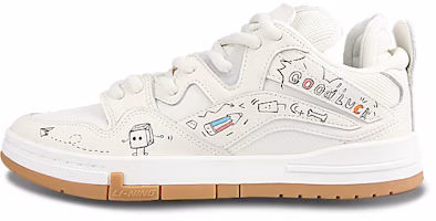 【訂製球鞋】 LiNing李寧 惟吾 卡通塗鴉 鉛筆圖案 時尚百搭 生膠鞋底 防滑 低筒 板鞋 男款 白色 Buy 【訂製球鞋】 LiNing李寧 惟吾 卡通塗鴉 鉛筆圖案 時尚百搭 生膠鞋底 防滑 低筒 板鞋 男款 白色