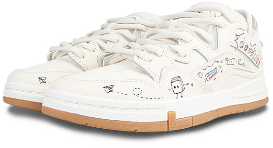 【訂製球鞋】 LiNing李寧 惟吾 卡通塗鴉 鉛筆圖案 時尚百搭 生膠鞋底 防滑 低筒 板鞋 男款 白色 Lookbook 【訂製球鞋】 LiNing李寧 惟吾 卡通塗鴉 鉛筆圖案 時尚百搭 生膠鞋底 防滑 低筒 板鞋 男款 白色