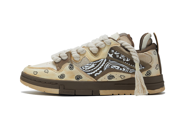 [Custom Shoes] Li-Ning Weiwu Low 'Khaki White-Paisley'