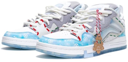 【定制球鞋】 LiNing李寧 惟吾 Pro SHOEME 聖誕節 雪花 糖果 冰雪奇緣 特殊鞋盒 低幫 板鞋 男款 藍白 Lookbook 【定制球鞋】 LiNing李寧 惟吾 Pro SHOEME 聖誕節 雪花 糖果 冰雪奇緣 特殊鞋盒 低幫 板鞋 男款 藍白