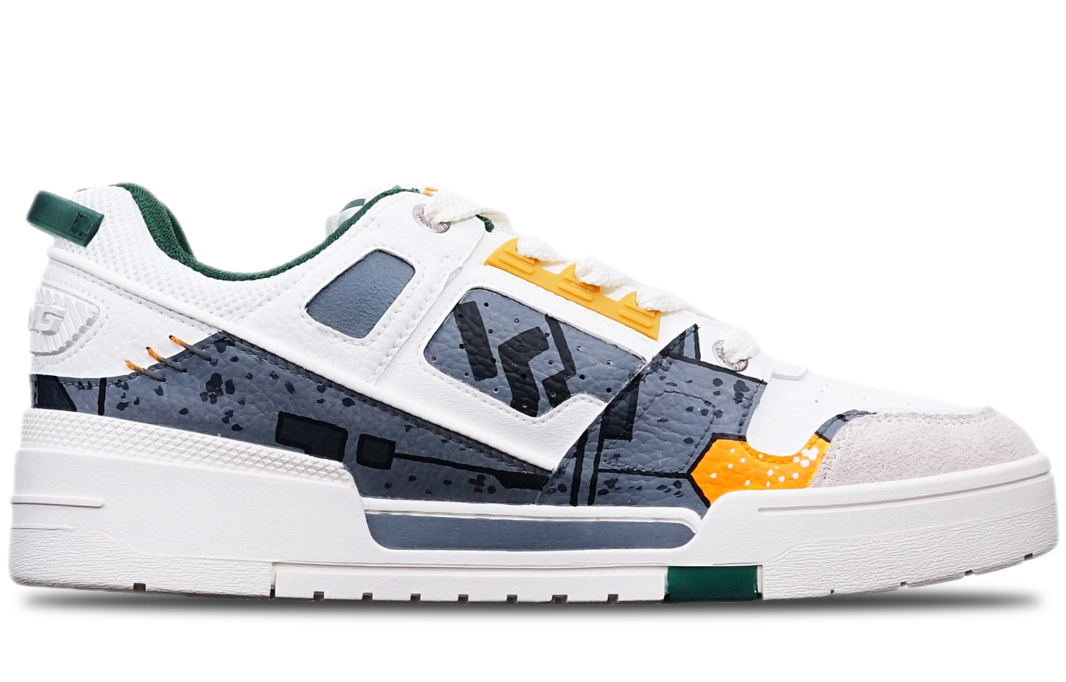 Order [定制鞋] 李宁 x 高达 '赛博朋克白灰' AGCR297-5(TeamT-战损高达机械风白灰橙)