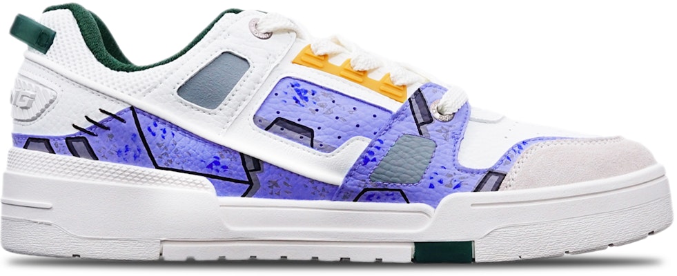 【定製球鞋】李寧 戰損高達塗裝 機械風 賽博朋克手繪噴繪 低幫 板鞋 男款 紫白灰 Order 【定製球鞋】李寧 戰損高達塗裝 機械風 賽博朋克手繪噴繪 低幫 板鞋 男款 紫白灰