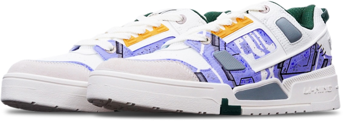 【定製球鞋】李寧 戰損高達塗裝 機械風 賽博朋克手繪噴繪 低幫 板鞋 男款 紫白灰 Lookbook 【定製球鞋】李寧 戰損高達塗裝 機械風 賽博朋克手繪噴繪 低幫 板鞋 男款 紫白灰