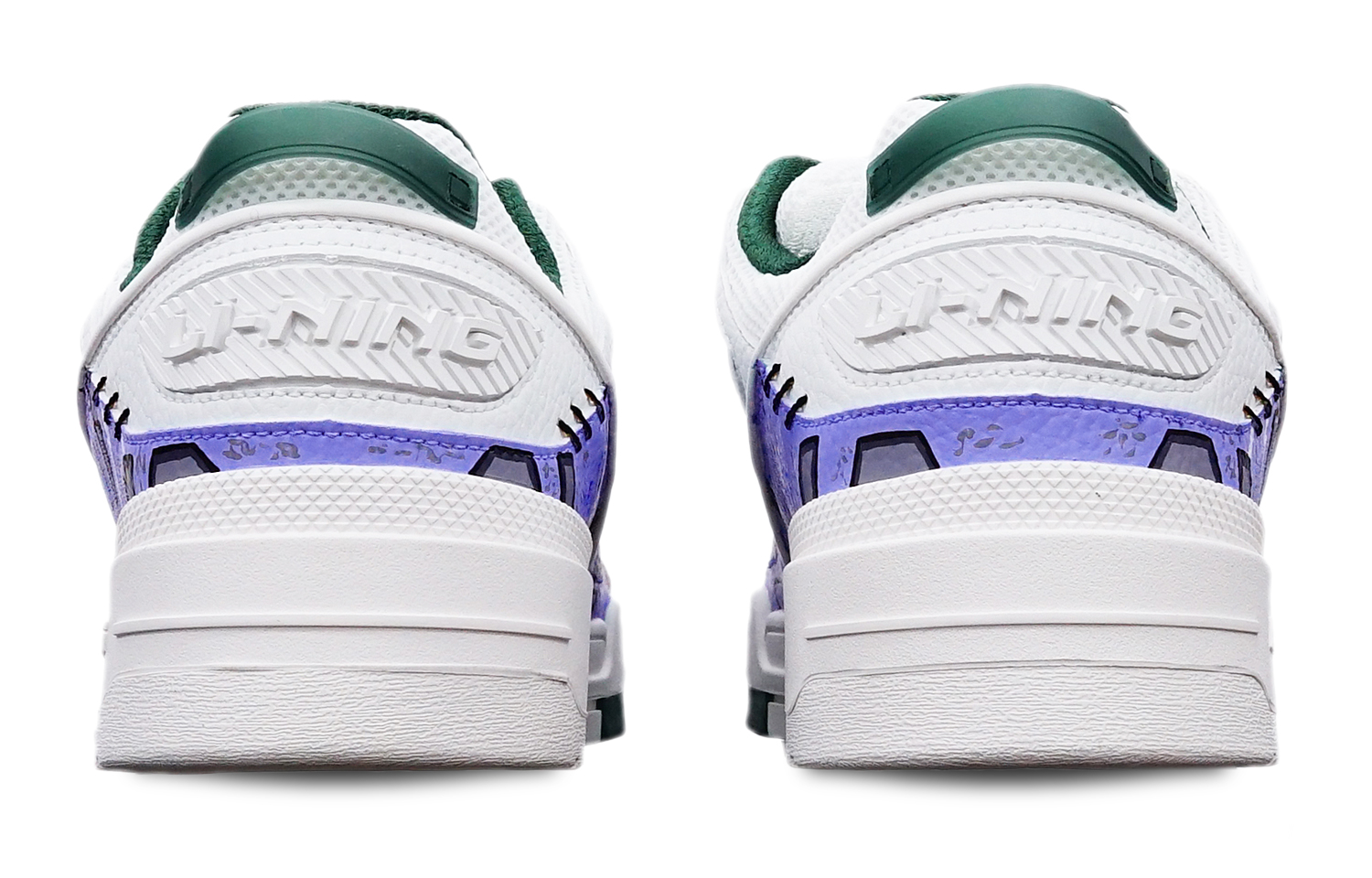 Shop [Sepatu Kustom] Li-Ning x Gundam Low 'Cyberpunk Ungu Putih Abu-Abu' AGCR297-5(TeamT-战损高达机械风紫白灰)