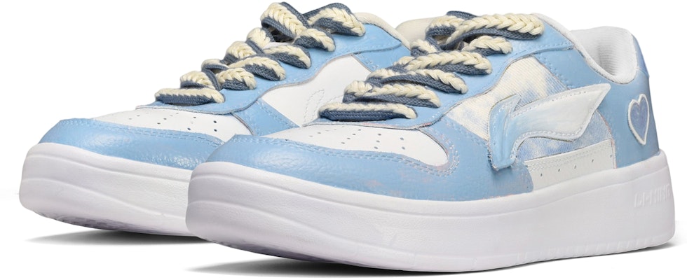 【訂製球鞋】 LiNing李寧 卡斯製造 扎染貼布 鉛筆愛心 低筒 板鞋 男款 白藍 Lookbook 【訂製球鞋】 LiNing李寧 卡斯製造 扎染貼布 鉛筆愛心 低筒 板鞋 男款 白藍