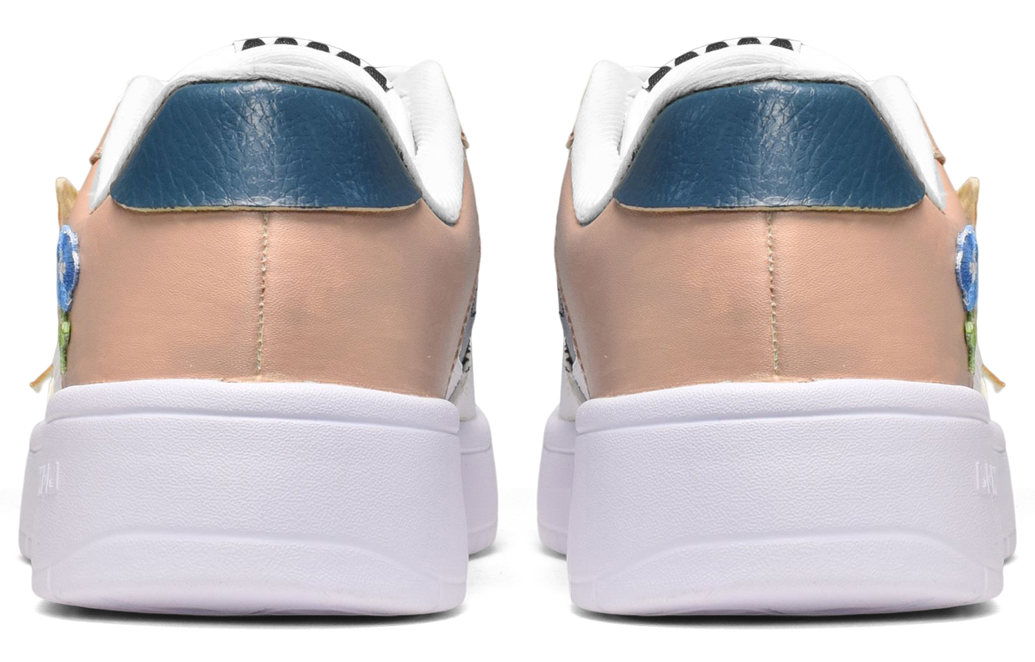 Shop 【訂製球鞋】LiNing李寧 卡斯製造 復古撞色 藍色小花 低筒 板鞋 男款 粉藍橙