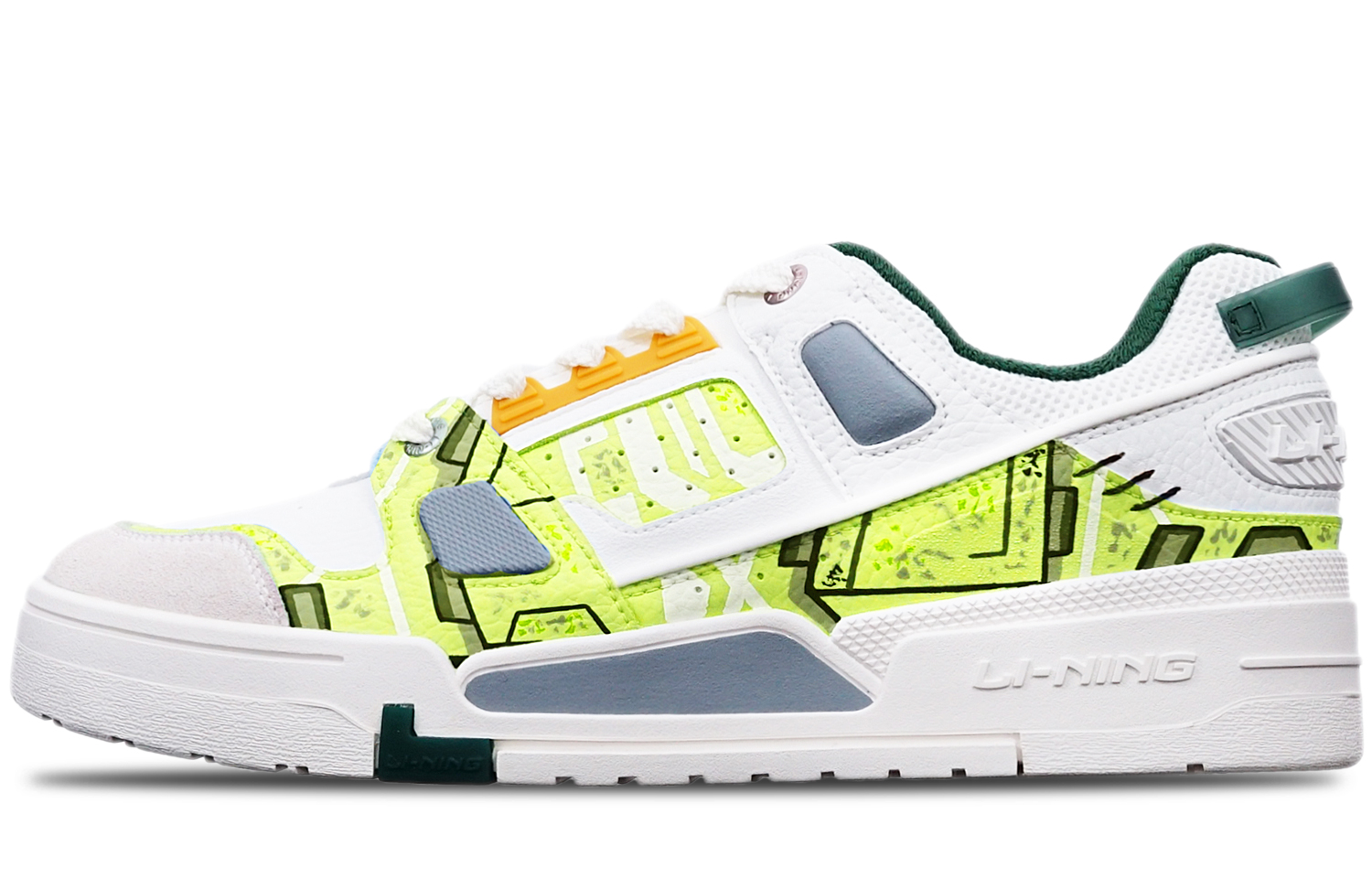 Buy [Sepatu Kustom] Li-Ning Kuning Putih Abu 'Gundam Cyberpunk Dilukis Tangan' AGCR297-5(TeamT-战损高达机械风黄白灰)