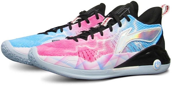 【定制球鞋】LiNing李寧 驭帥 15 V2 電競對決 紅藍鴛鴦 漸變 閃電 遊戲 賽博朋克 低幫 實戰籃球鞋 男款 藍粉 Lookbook 【定制球鞋】LiNing李寧 驭帥 15 V2 電競對決 紅藍鴛鴦 漸變 閃電 遊戲 賽博朋克 低幫 實戰籃球鞋 男款 藍粉