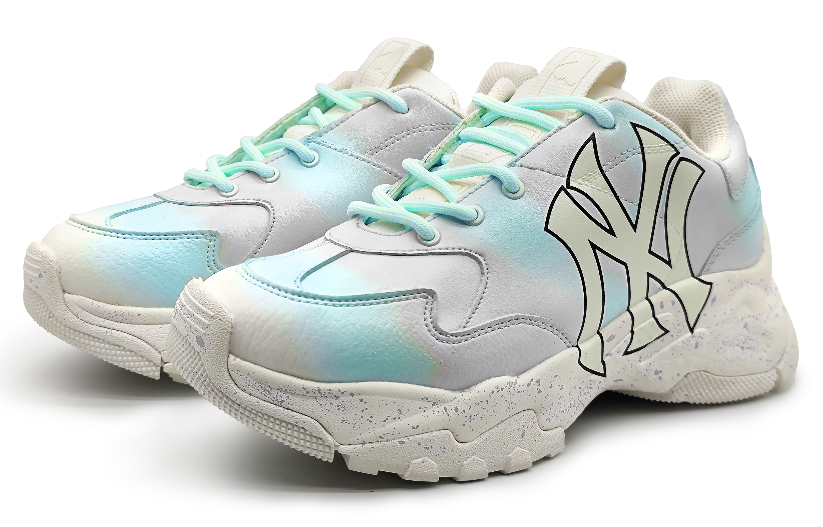 Lookbook [Sepatu Kustom] MLB Big Ball Chunky 'Mint Gradient Splatter' 32SHC1011-50I(Team16-男女款芙蒂尼渐变)