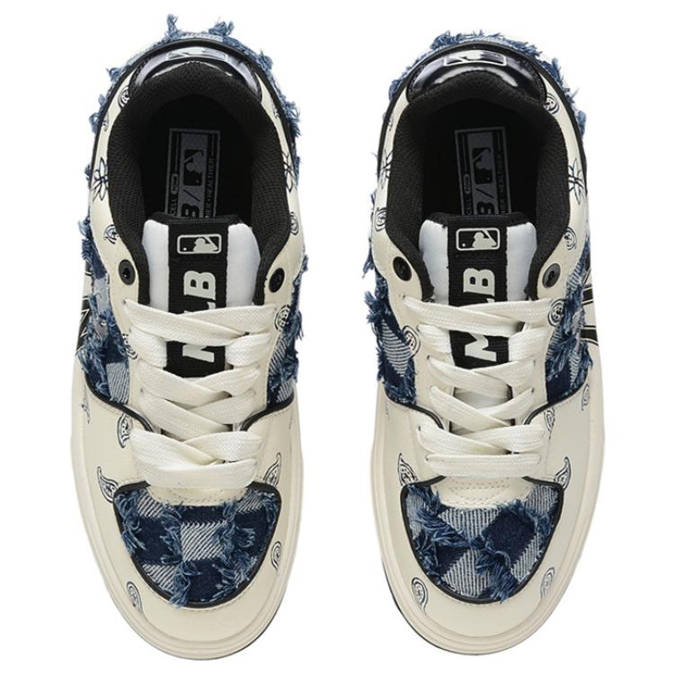 [Custom Shoes] MLB Chunky Dad Sneakers 'Yankees White-Blue Jacquard Checkboard Denim' 圖 4