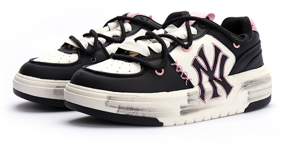 【訂製球鞋】 MLB 美式風格 块頭舒適 紐約洋基隊 泡泡海月棒球少女 美式甜心 甜酷 夏日風 耐磨增高 低筒 板鞋 男女款 黑粉色 Lookbook 【訂製球鞋】 MLB 美式風格 块頭舒適 紐約洋基隊 泡泡海月棒球少女 美式甜心 甜酷 夏日風 耐磨增高 低筒 板鞋 男女款 黑粉色