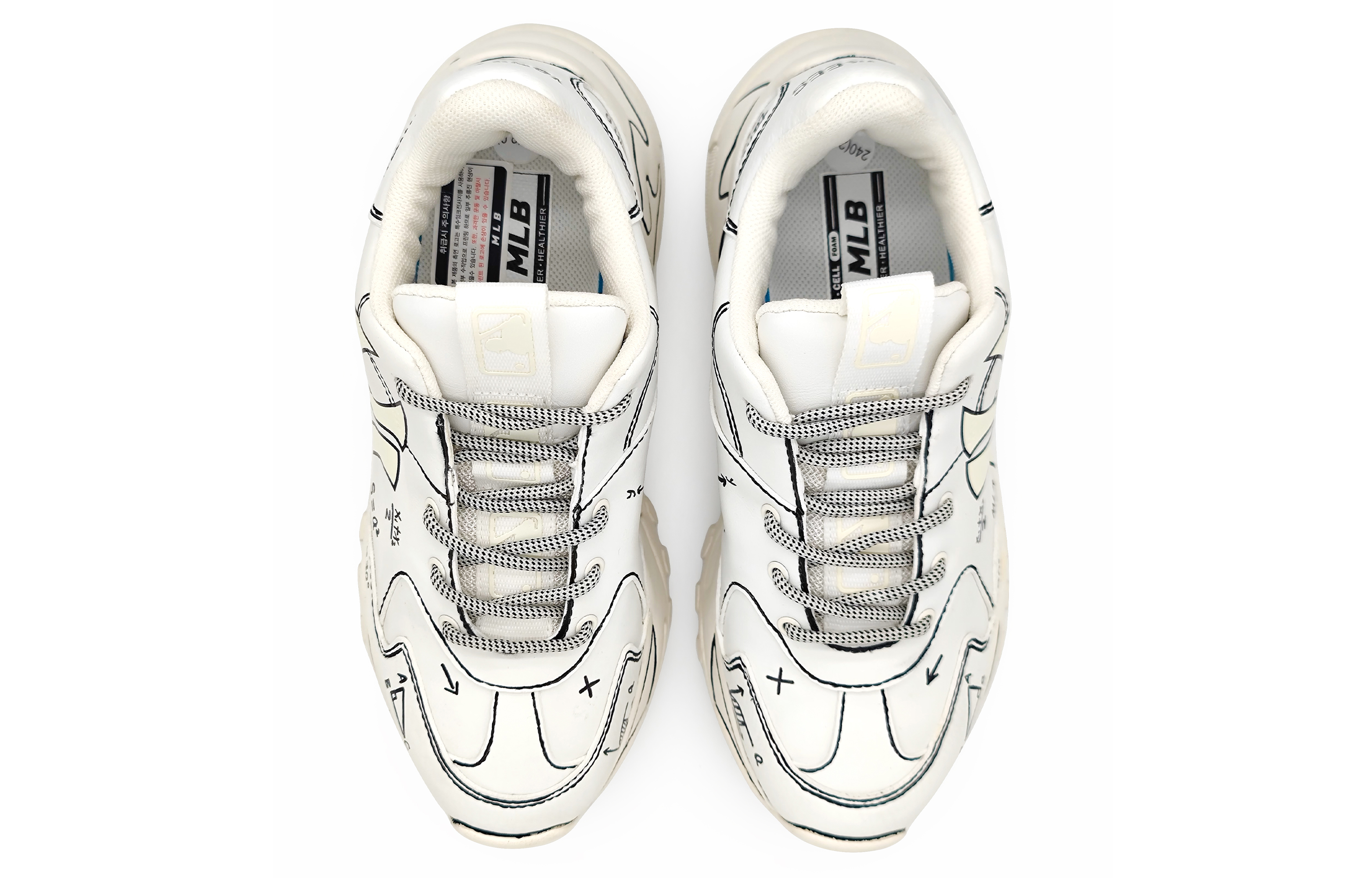 Shop 【客製化球鞋】 MLB MLB基礎徽章 科學之旅 數學解謎挑戰 二次元 復古印花 防滑耐磨 低筒 帆布鞋 男女款 黑白