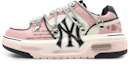 Buy 【客製化球鞋】 MLB 紐約洋基隊 攀登 勇者生涯 飛奔 創意解構 金屬名牌 增高 低筒 板鞋 男女款 奶油粉