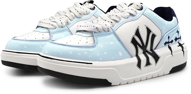 【訂製球鞋】 MLB 紐約洋基隊 雪落飛花 海洋 復古十字架 增高 低筒 板鞋 男女同款 海藍色 Lookbook 【訂製球鞋】 MLB 紐約洋基隊 雪落飛花 海洋 復古十字架 增高 低筒 板鞋 男女同款 海藍色