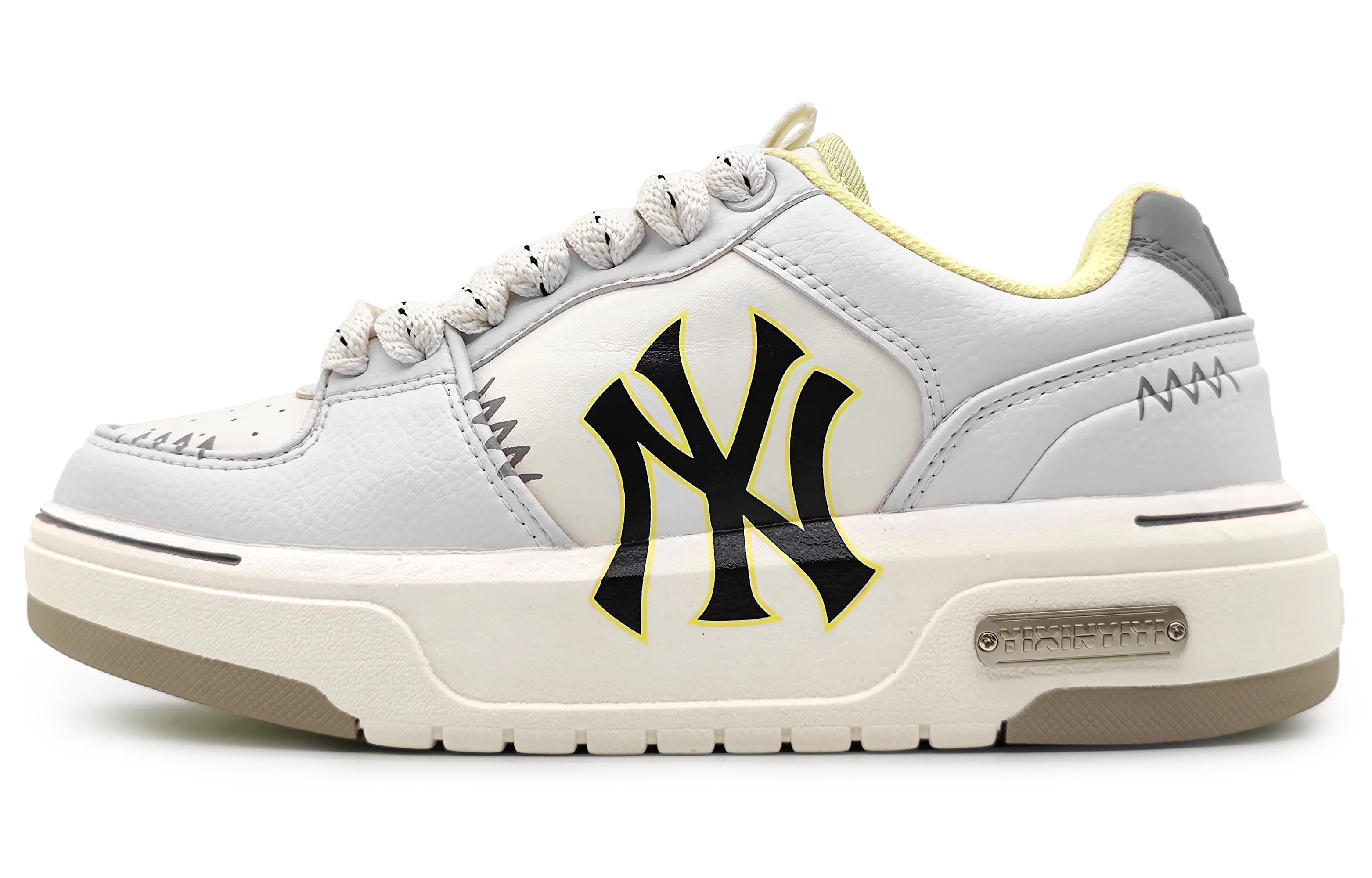 [Custom Shoes] MLB Custom Low-Top 'NY Yankees Light Grey Milk Tea'