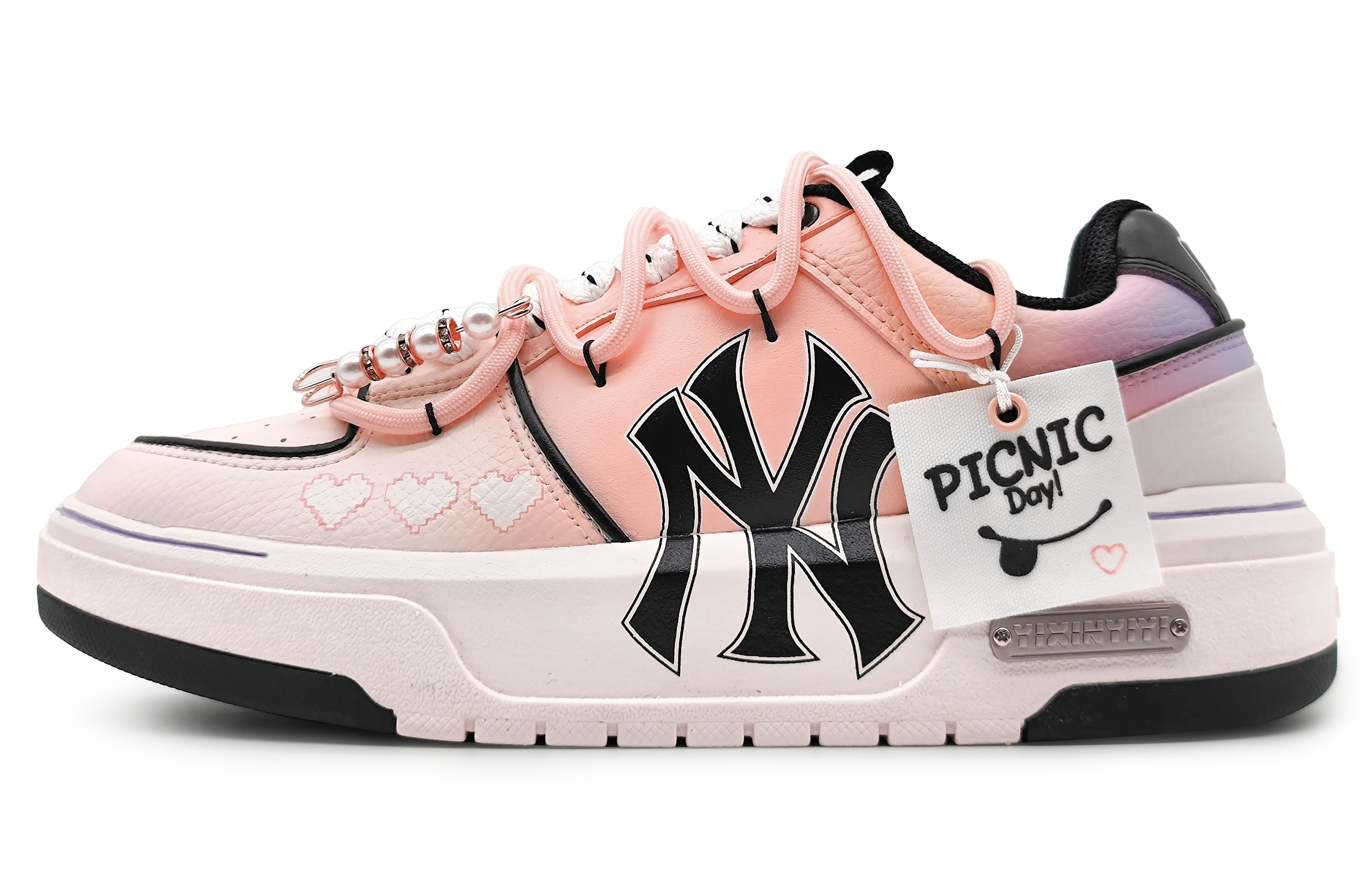 [Custom Shoes] MLB Custom Low-Top 'Pink Purple Gradient Deconstructed'