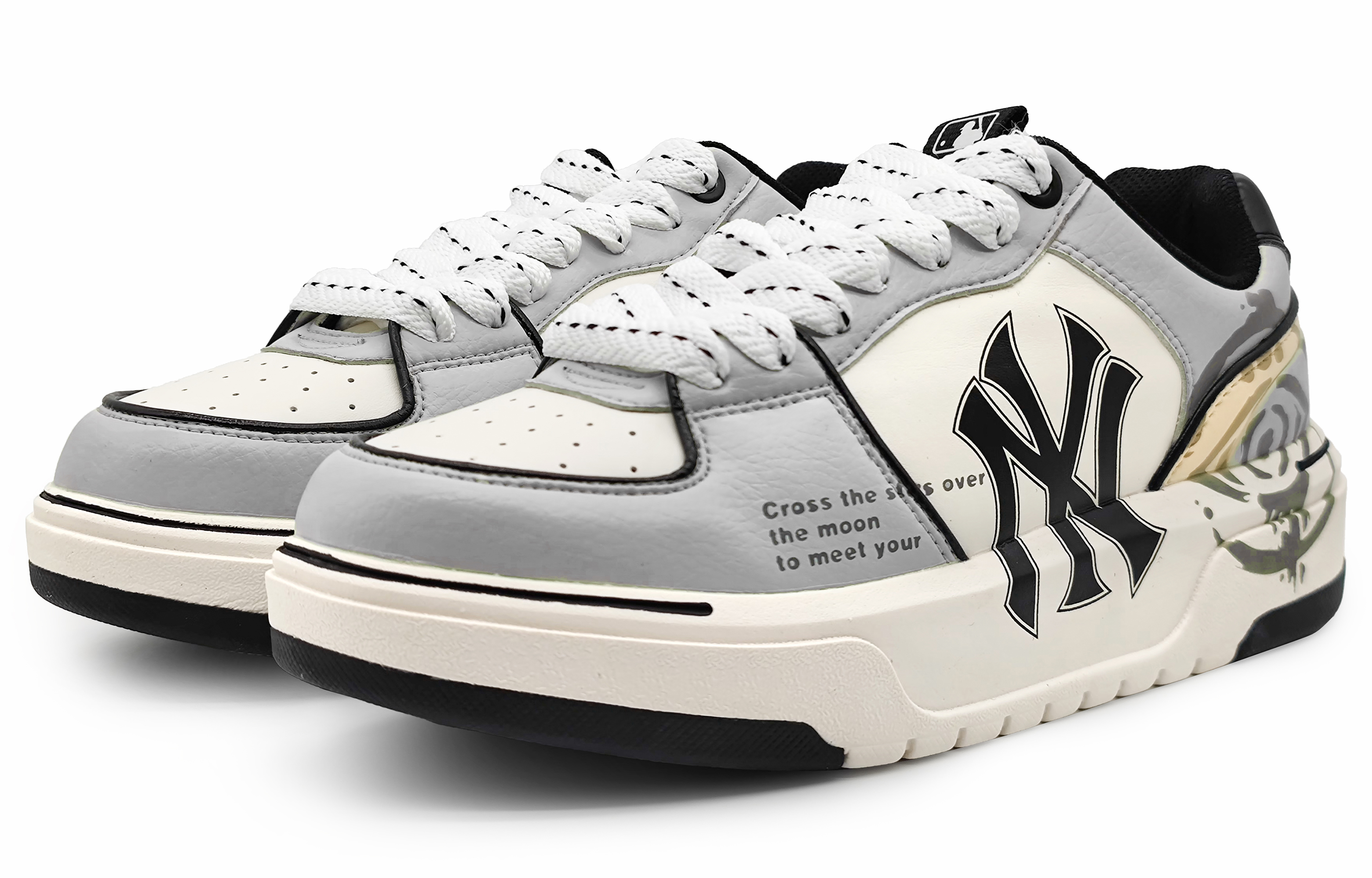 Lookbook [カスタムシューズ] MLBカスタムロウ 'エンジェルアイ モランディ - ホワイトグレー' 3ASXCA12N-50WHS(Team16-天使之眼白灰)