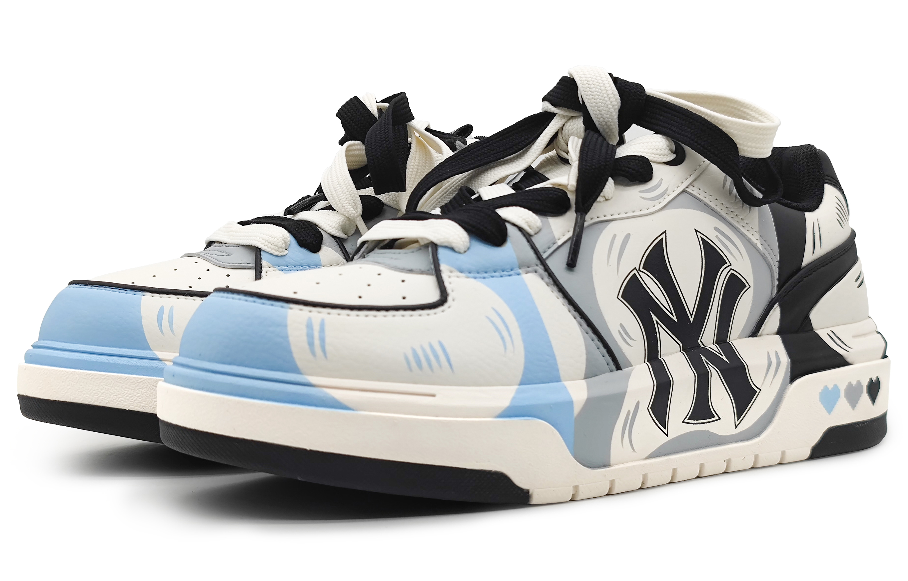 Lookbook [Zapatos Personalizados] MLB Baja 'Crossover Cómic - Azul Gris Negro' 3ASXCA12N-50WHS(Team16-漫画二次元蓝)