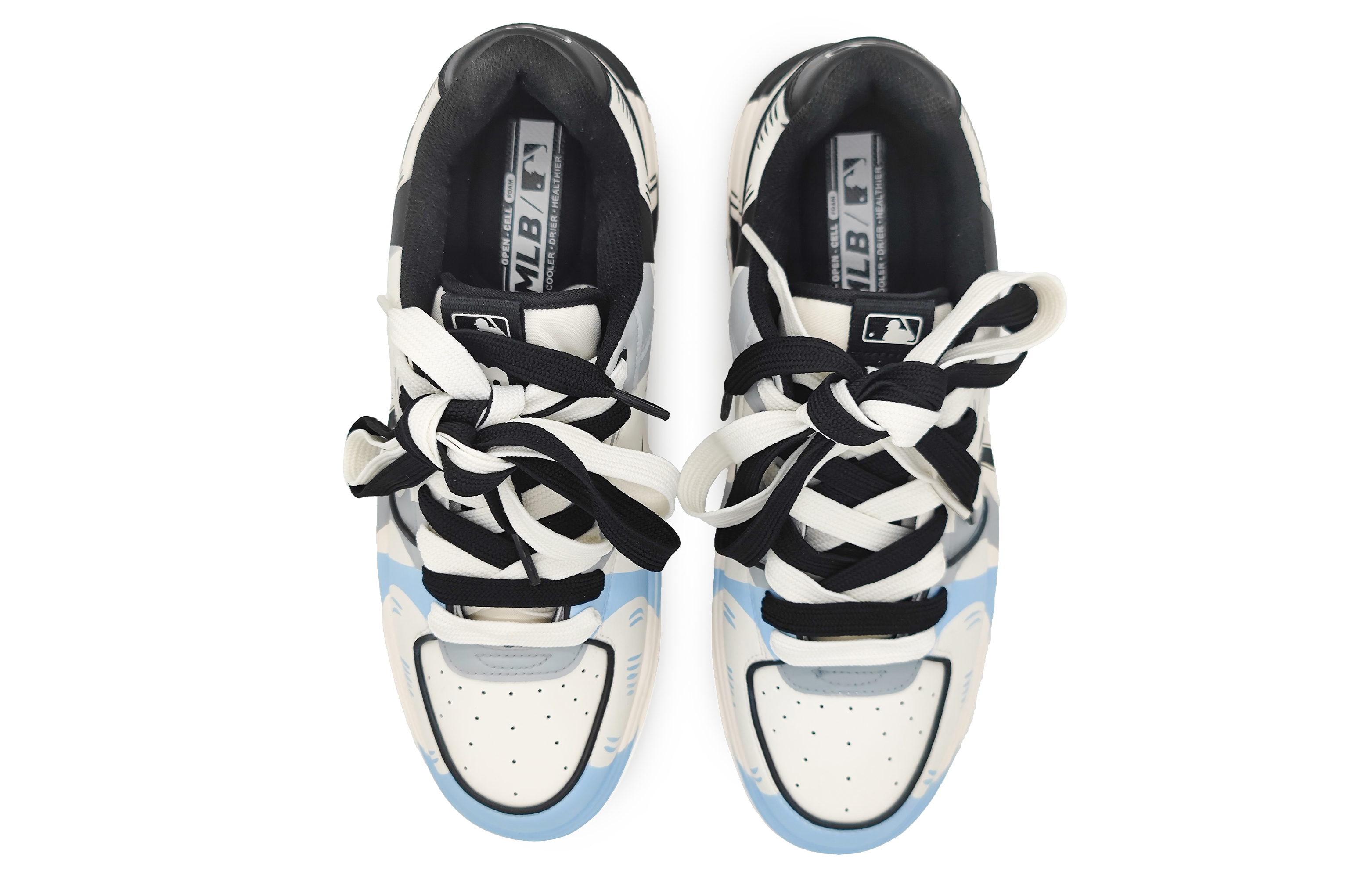 Shop [Zapatos Personalizados] MLB Baja 'Crossover Cómic - Azul Gris Negro' 3ASXCA12N-50WHS(Team16-漫画二次元蓝)