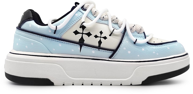 【訂製球鞋】MLB 雪落飛花 海洋 復古十字架 解構 可拆卸標牌 增高 低筒 板鞋 男女同款 海藍 Order 【訂製球鞋】MLB 雪落飛花 海洋 復古十字架 解構 可拆卸標牌 增高 低筒 板鞋 男女同款 海藍