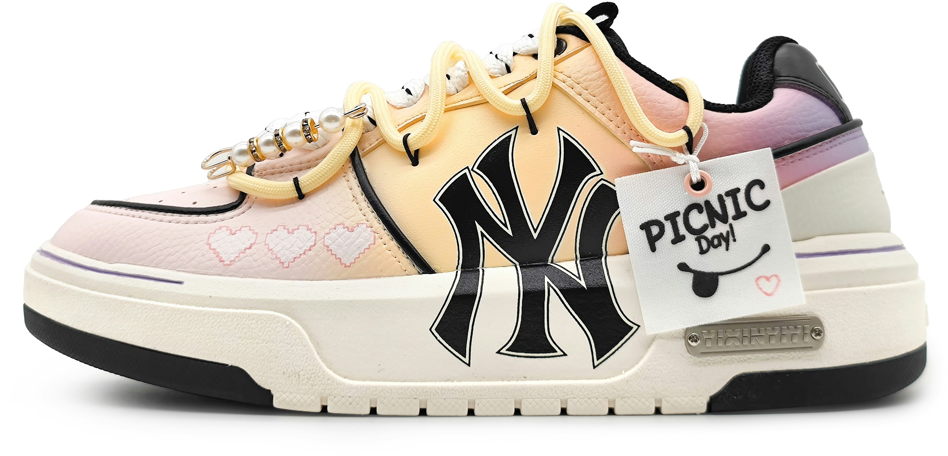 custom-shoes-mlb-custom-sneaker-yellow-pink-purple-hearts