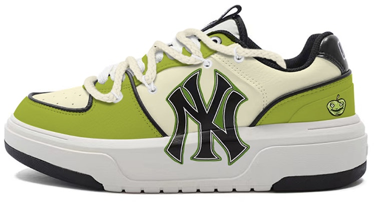 custom-shoes-mlb-new-york-yankees-platform-low-retro-avocado-y2-k-green-apple-deconstructed-lace-up