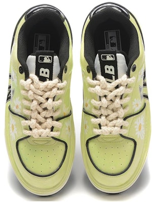 【定製球鞋】MLB 紐約洋基隊厚底 小菊花 繪畫 耐磨增高 低筒 板鞋 男女同款 抹茶黃綠 Shop 【定製球鞋】MLB 紐約洋基隊厚底 小菊花 繪畫 耐磨增高 低筒 板鞋 男女同款 抹茶黃綠