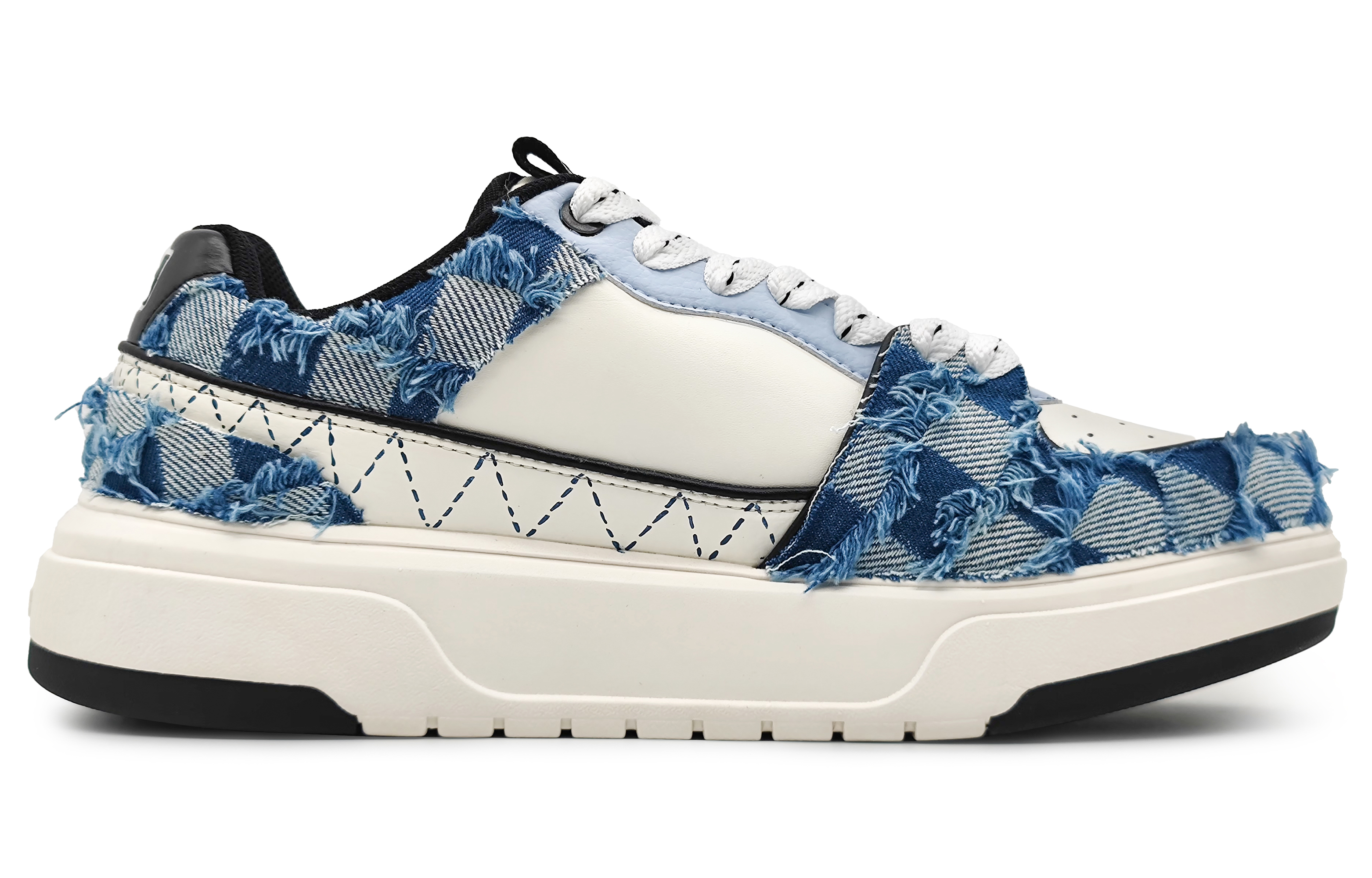 Order [Sepatu Kustom] MLB x Sneakers Kustom 'Denim Kotak-Kotak Koboi Barat' 3ASXCA12N-50WHS(Team16-西部牛仔蓝)