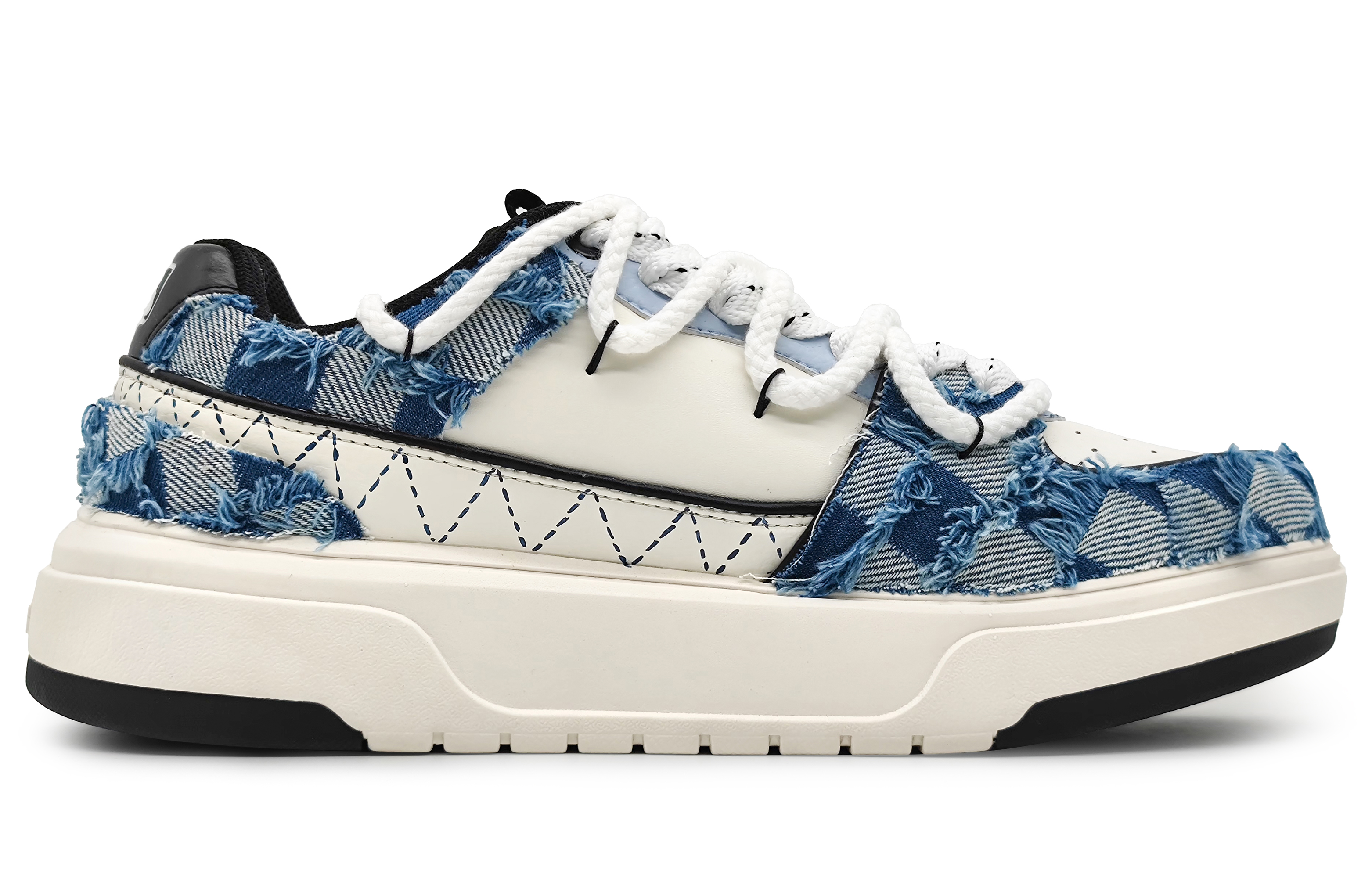 [Custom Shoes] MLB Vans Old Skool 'Yankees Cowboy Checkerboard Denim' 圖 2