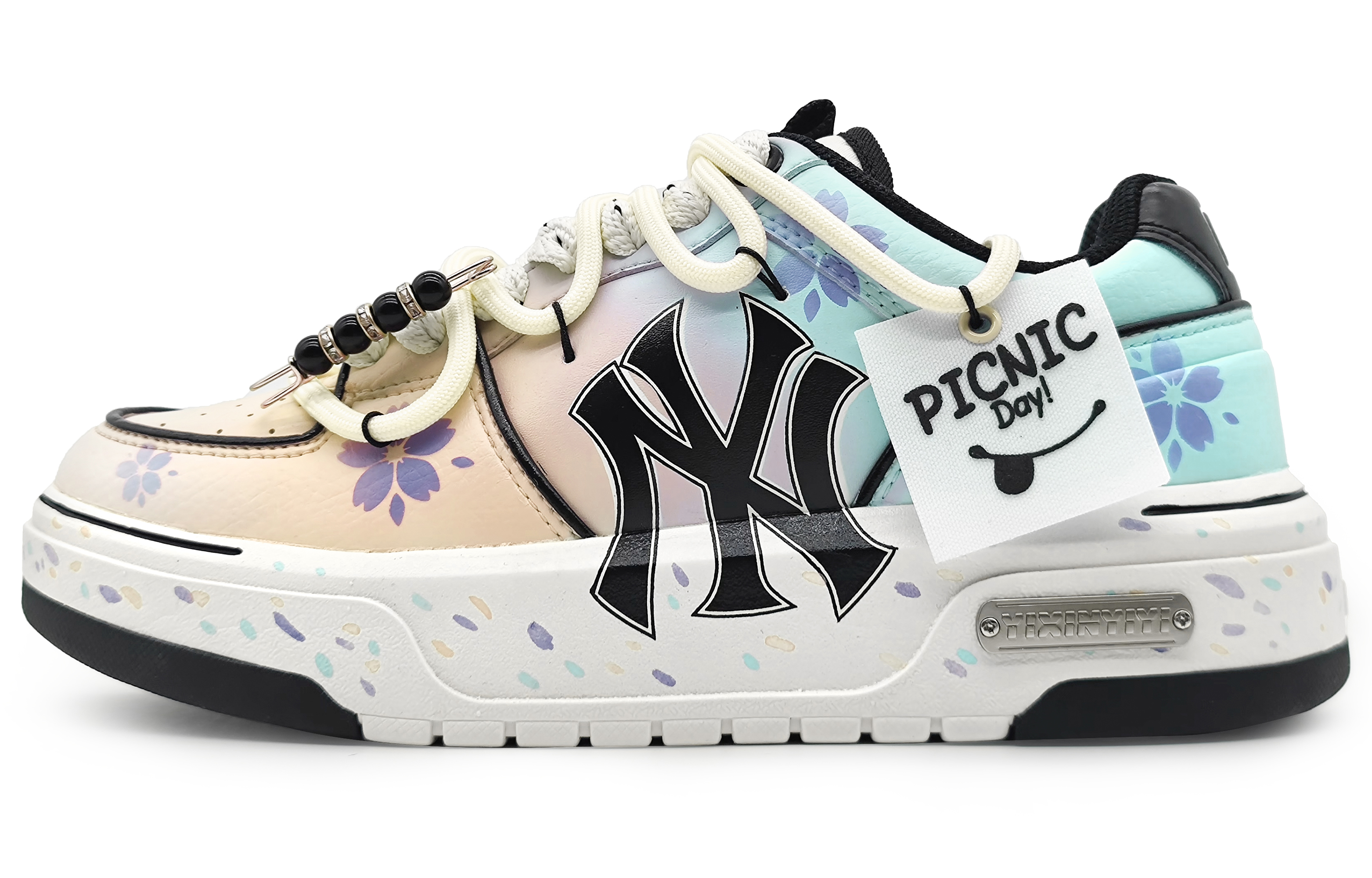 Buy [Custom Shoes] MLB Yankees 'Cherry Blossom Gradient Yellow-Green'
