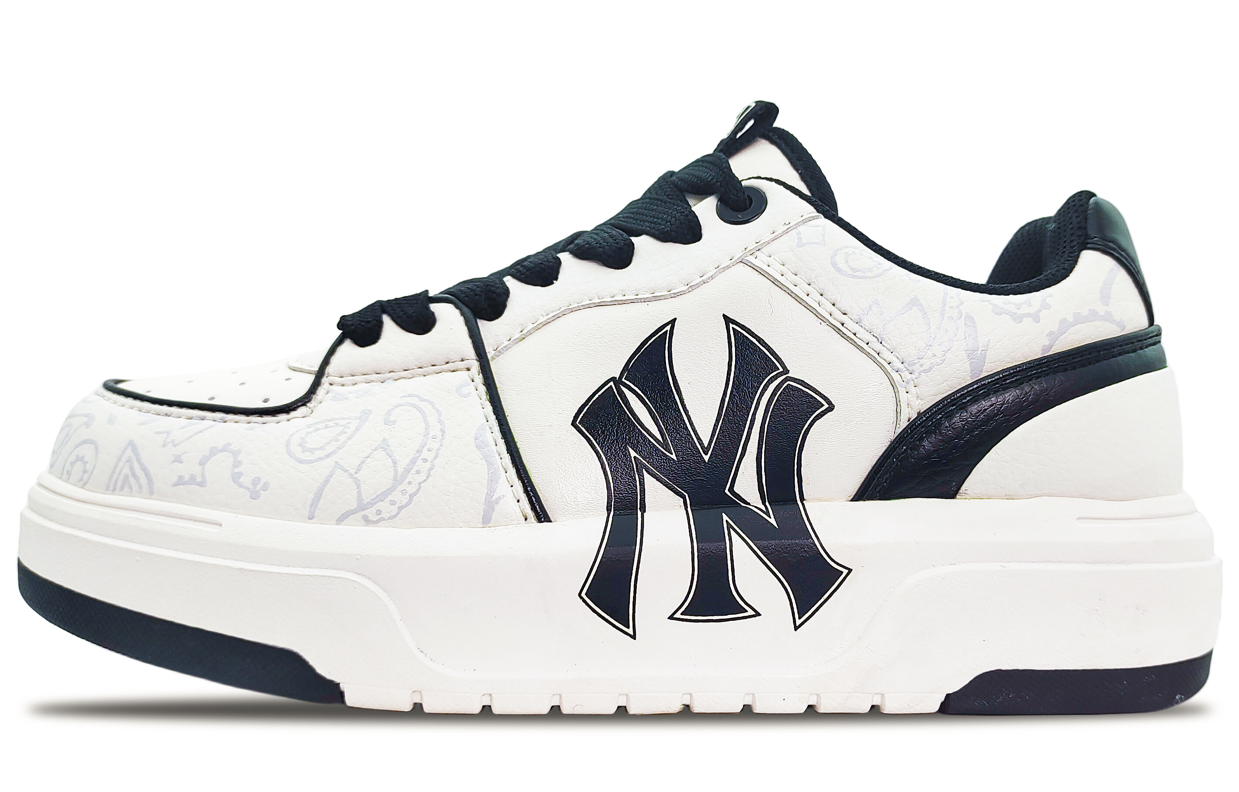 [Custom Shoes] MLB Yankees Low 'Black Paisley - White'