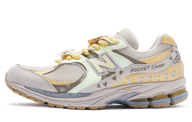[Custom Shoes] New Balance 2002R 'Camping Hand-Painted Cartoon Lace Buckle - Beige Green'