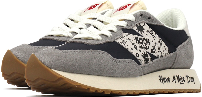 【訂製球鞋】New Balance NB 237 Nice Day 童趣街頭塗鴉 低筒 休閒跑步鞋 男女同款 灰藍色 Shop 【訂製球鞋】New Balance NB 237 Nice Day 童趣街頭塗鴉 低筒 休閒跑步鞋 男女同款 灰藍色