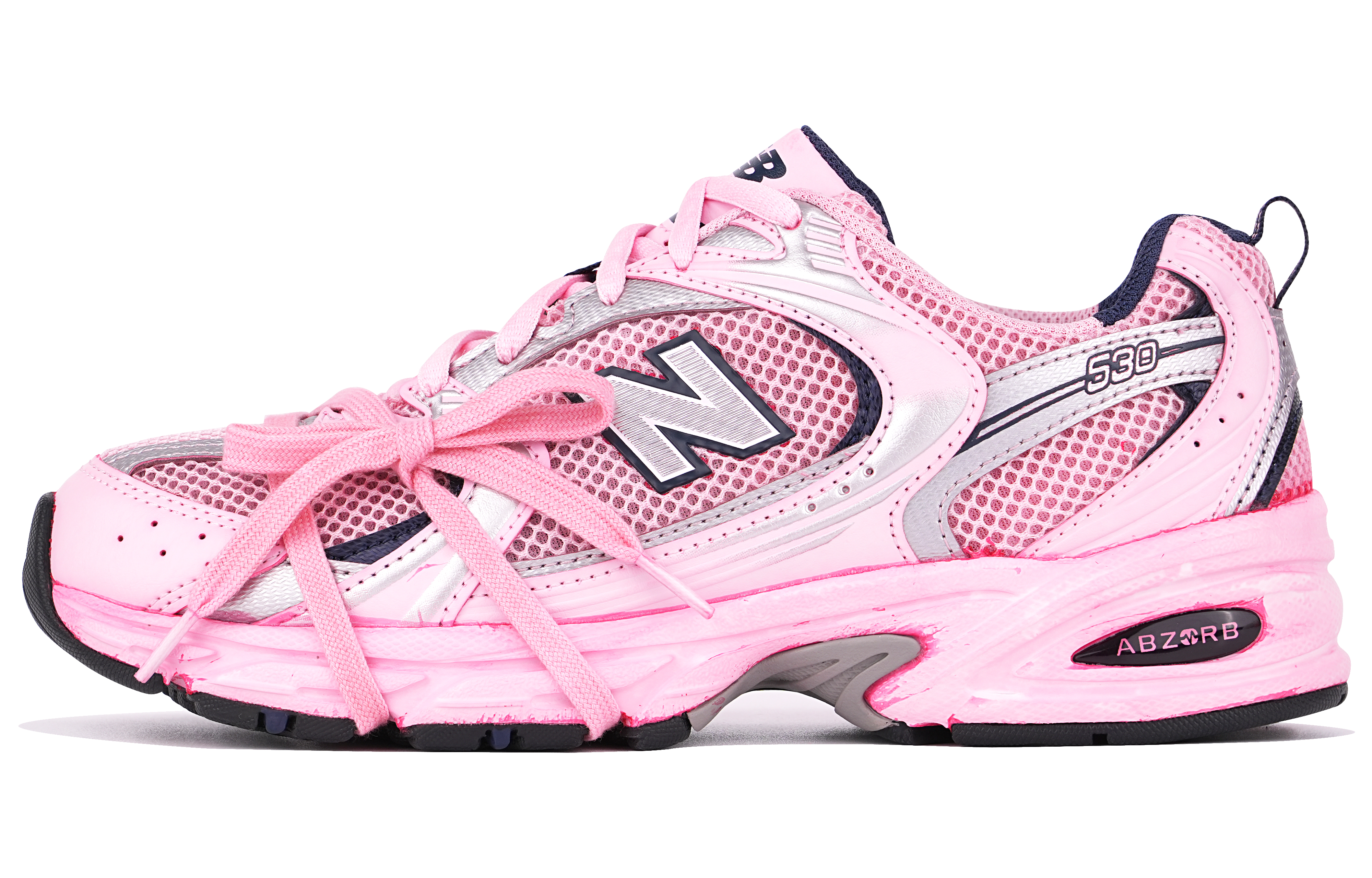 Order [Custom Sneakers] New Balance 530 ''Barbie Splash-Dyed'' MR530SG(TeamTen-530粉白银S-BOX)