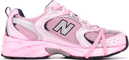 【定製球鞋】 New Balance NB 530 系帶 浸染 芭比 辣妹 做舊 耐磨透氣 低幫 跑步鞋 男女同款 粉白銀 Order 【定製球鞋】 New Balance NB 530 系帶 浸染 芭比 辣妹 做舊 耐磨透氣 低幫 跑步鞋 男女同款 粉白銀