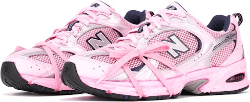 【定製球鞋】 New Balance NB 530 系帶 浸染 芭比 辣妹 做舊 耐磨透氣 低幫 跑步鞋 男女同款 粉白銀 Lookbook 【定製球鞋】 New Balance NB 530 系帶 浸染 芭比 辣妹 做舊 耐磨透氣 低幫 跑步鞋 男女同款 粉白銀