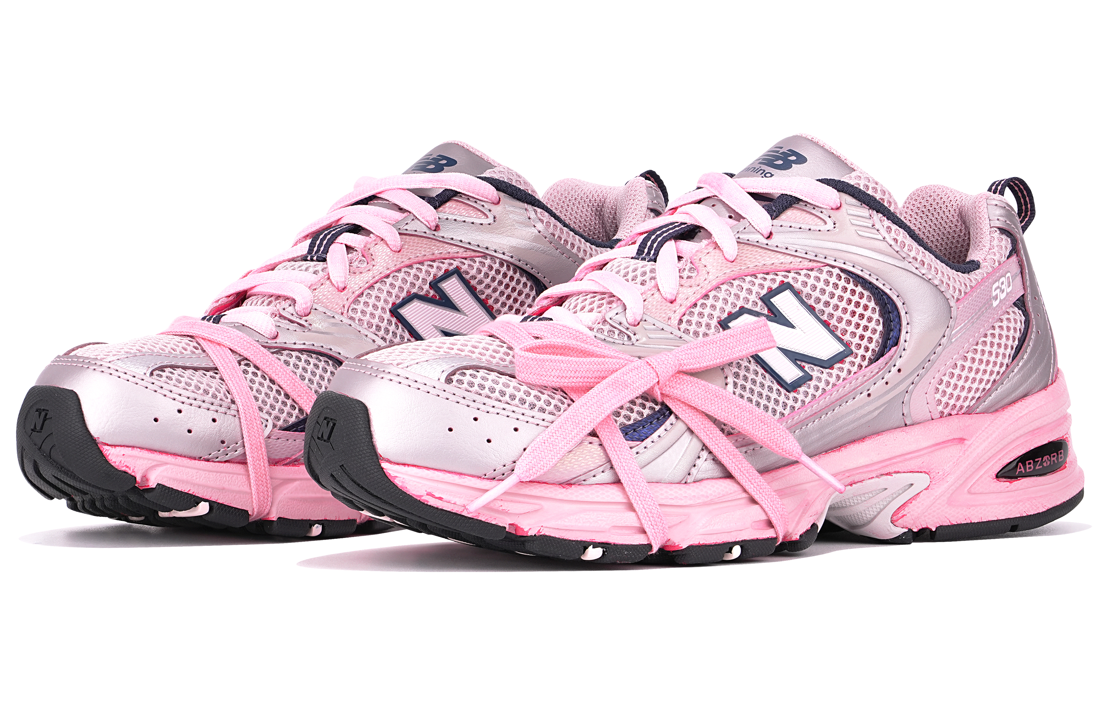 Lookbook [Chaussures Personnalisées] New Balance New Specialty 530 ''Dipped Barbie'' MR530KA(TeamTen-男女同款NB530粉灰银)