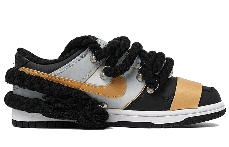 Lookbook [カスタムシューズ] Nike 希有人种潮玩 x Dunk Low Retro 'ブラックゴールドコントラクト' DJ6188-002(TeamM-男款黑色契约联名)