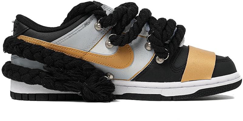 【定制球鞋】 Nike Dunk Low Retro 達芬奇定制 希有人種NANA潮玩聯名定制 潮玩 黑色契約 低幫 板鞋 男款 黑金 Lookbook 【定制球鞋】 Nike Dunk Low Retro 達芬奇定制 希有人種NANA潮玩聯名定制 潮玩 黑色契約 低幫 板鞋 男款 黑金