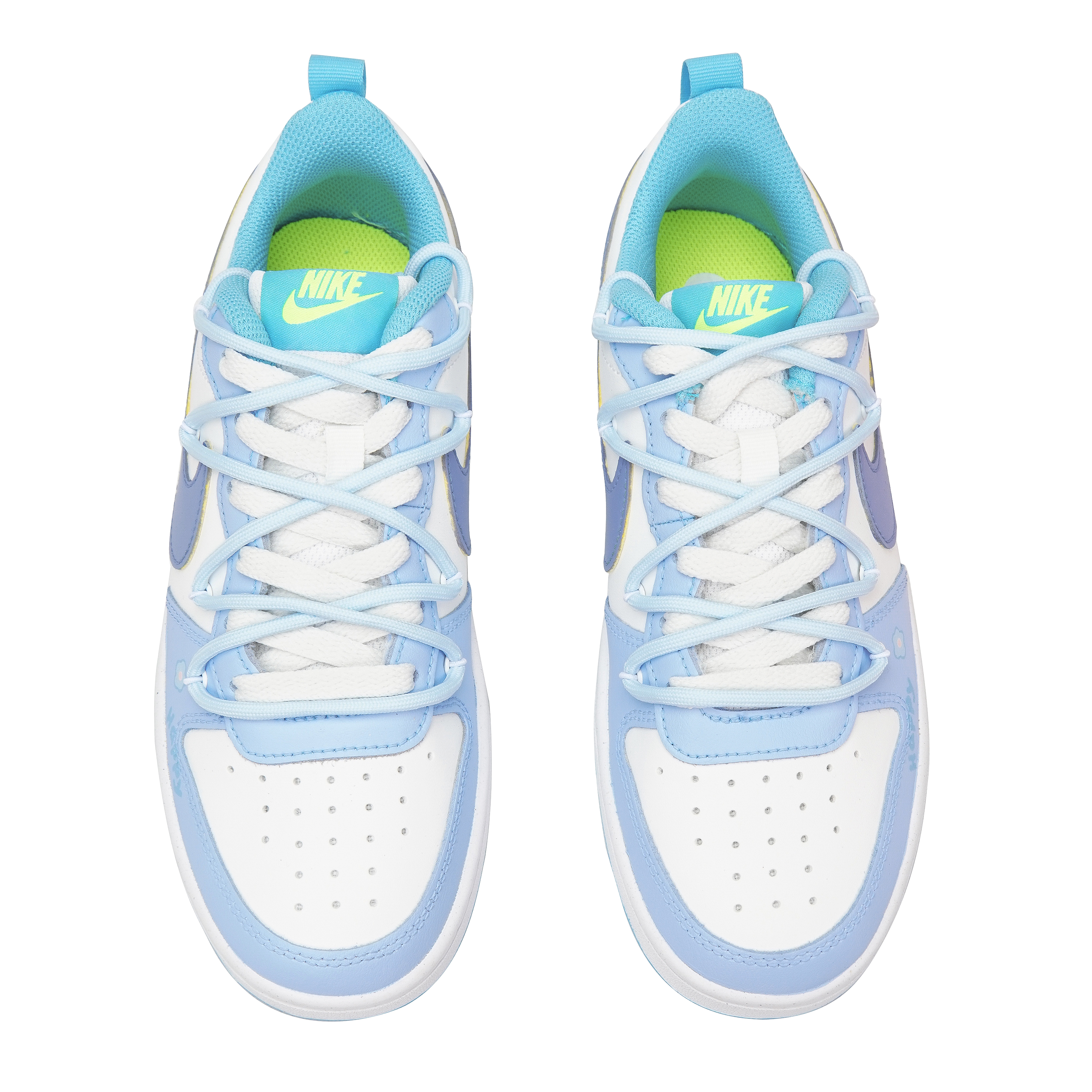 Shop [定制鞋] 耐克抡次实验室x Court Borough Low '绣球熊蓝' BQ5448-122(Teamp-捧花小熊S-BOX）