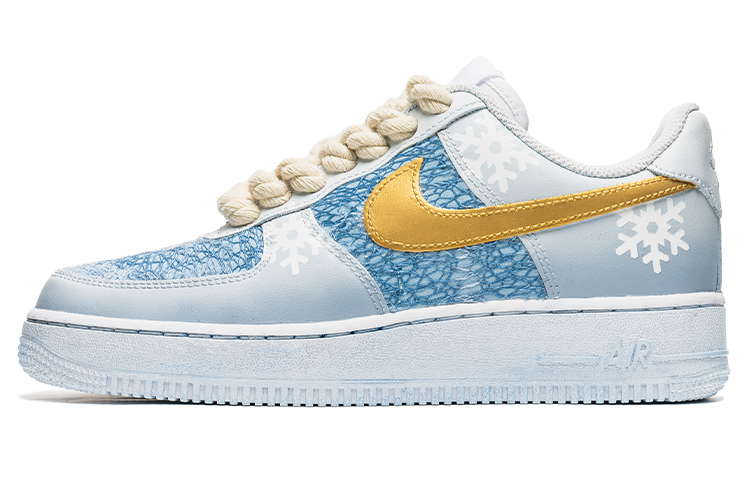 Buy Zapatillas Nike 野鹤制造 x Air Force 1 Low 'Navidad Azul Oro' CW2288-111(TeamB-男款冰雪圣诞M-BOX)