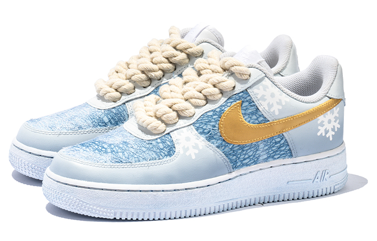 Lookbook Zapatillas Nike 野鹤制造 x Air Force 1 Low 'Navidad Azul Oro' CW2288-111(TeamB-男款冰雪圣诞M-BOX)