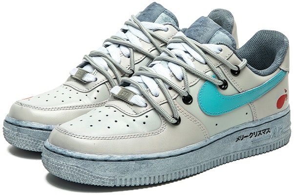 【定制球鞋】Nike Air Force 1 空軍一號 野鶴製造 未來風 浸染 聖誕限定版 低幫休閒板鞋 男款 灰藍 Lookbook 【定制球鞋】Nike Air Force 1 空軍一號 野鶴製造 未來風 浸染 聖誕限定版 低幫休閒板鞋 男款 灰藍