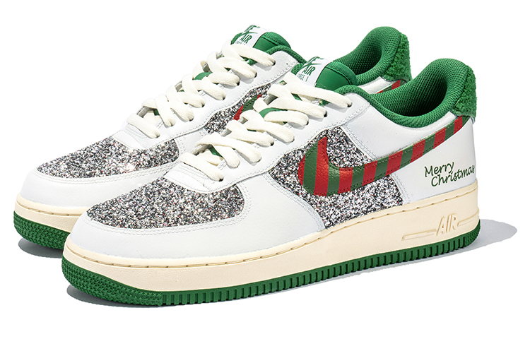 Lookbook 나이키 에어포스 1 로우 '그린 크리스마스' (야학제조 커스텀) DO5220-131(TeamB-男款绿圣诞M-BOX)