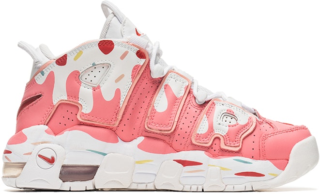 【定製球鞋】 Nike Air More Uptempo 野鶴製造 情人節禮物 草莓冰淇淋 中幫 復古籃球鞋 GS 白粉 Order 【定製球鞋】 Nike Air More Uptempo 野鶴製造 情人節禮物 草莓冰淇淋 中幫 復古籃球鞋 GS 白粉