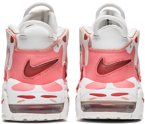 【定製球鞋】 Nike Air More Uptempo 野鶴製造 情人節禮物 草莓冰淇淋 中幫 復古籃球鞋 GS 白粉 Shop 【定製球鞋】 Nike Air More Uptempo 野鶴製造 情人節禮物 草莓冰淇淋 中幫 復古籃球鞋 GS 白粉