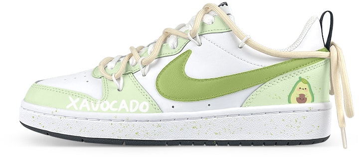 custom-shoes-nike-x-court-borough-low-avocado-white-green